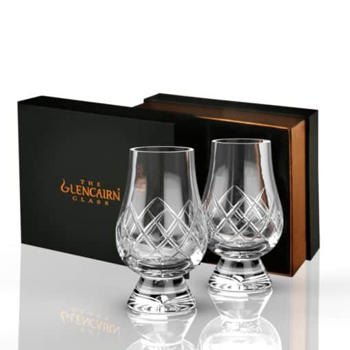 Glencairn Crystal Drink your dram from the official glass for whisky - the <a href="https://glencairn.co.uk/product/glencairn-glass/">Glencairn Glass</a>! The wide crystal bowl allows for the fullest appreciation of the whisky’s colour and the tapering mouth of the glass captures and focuses the aroma on the nose. Supplied in a gift carton, this is a great whisky glass gift set for a whisky lover.