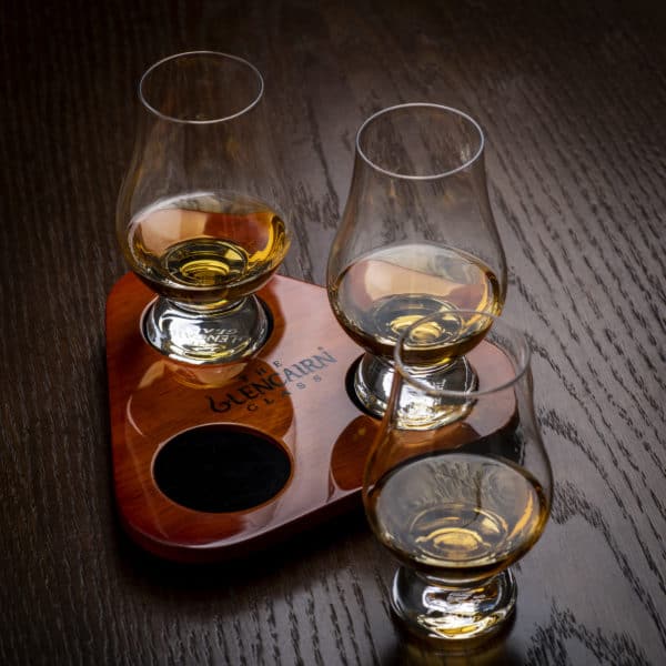 Glencairn Crystal Our Flight Tray Set includes two <a href="https://glencairn.co.uk/product/glencairn-glass/">Glencairn Glasses</a> and a <a href="https://glencairn.co.uk/product/glencairn-water-jug/">Glencairn Water Jug</a>, perfect for sharing a dram or two with a loved one. Supplied in a gift carton with an accompanying oak tray, this set is great for gifting to a whisky lover. <strong>*If engraving has been added, All items will be engraved the same</strong>