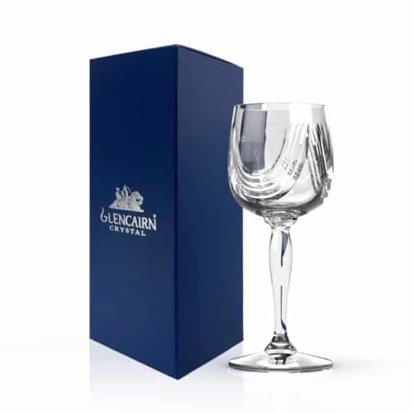 Glencairn Crystal Our beautifully hand cut Montrose suite features sweeping cuts on the glassware inspired by the folds of the Scottish kilt. The Montrose Sherry Glass is supplied in a premium navy gift carton, perfect for gifting to a sherry drinker.