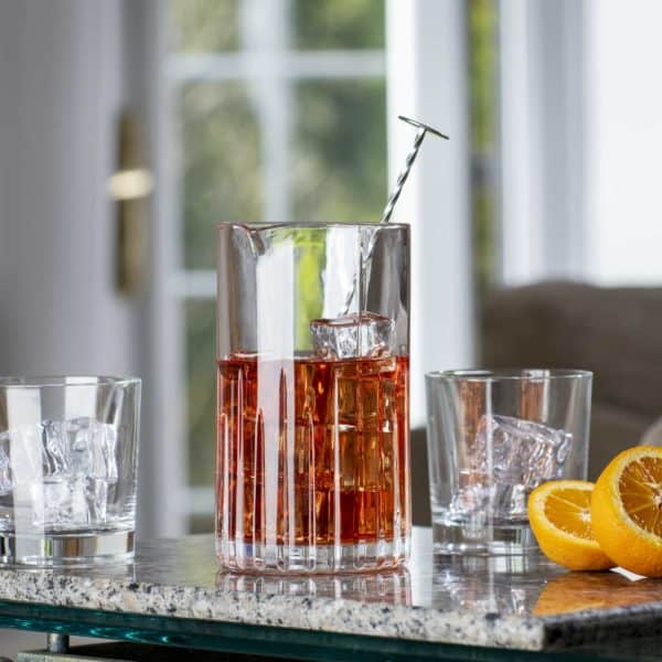 Glencairn Crystal No home bar is complete without a cocktail mixer. Step up your cocktail game, use it together with a bar spoon and strainer which will chill the ingredients and allow for less dilution. Perfect for creating Manhattans or Dry Martinis for your next gathering. Made from premium lead-free crystal and supplied in a premium gift carton. <strong>Engraving is not available on this product. </strong>