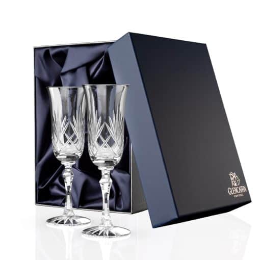 Edinburgh Champagne Flute Set of 2 | Traditional Cut Crystal