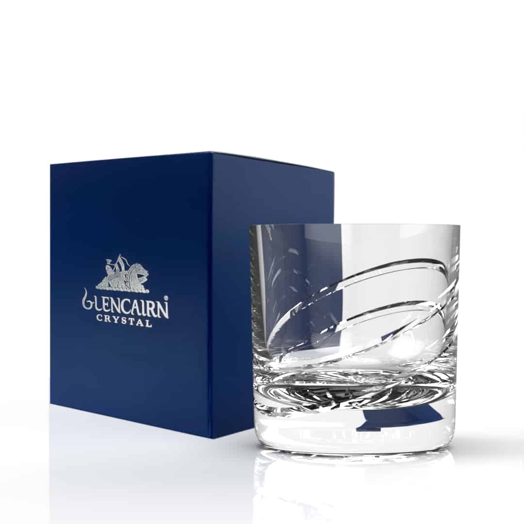 Letter K Celtic Etched Monogram Glencairn Crystal Whisky Glass 