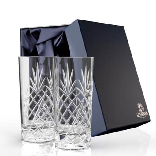Skye Highball glass gift set of 2 | Crystal Highball Glasses