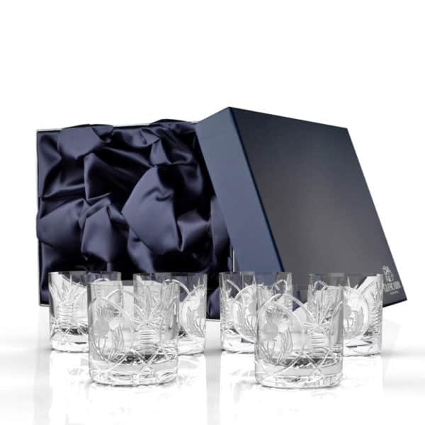 Glencairn Crystal The <a href="https://glencairn.co.uk/product-category/collections/bothwell">Bothwell</a> collection features an incredibly traditional yet elegant handcut pattern on high quality mouthblown crystal and was the first glassware range to emerge during the early days of Glencairn Crystal. The <a href="https://glencairn.co.uk/product/bothwell-thistle-whisky-tumbler">Bothwell Thistle Whisky Tumbler</a> features a thistle cut design on two panels of the glass with one blank panel for optional crystal engraving. The four glasses are supplied in a luxurious navy gift box lined with navy satin or why not upgrade to a <a href="https://glencairn.co.uk/product/bothwell-thistle-whisky-gift-set-of-6">gift set of six tumblers</a> for special occasions.