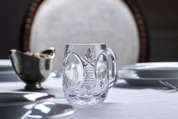 Glencairn Crystal The <a href="https://glencairn.co.uk/product-category/collections/bothwell">Bothwell</a> collection features an incredibly traditional yet elegant handcut pattern on high quality mouthblown crystal and was the first glassware range to emerge during the early days of Glencairn Crystal. The beer tankard features a thistle cut design on two panels of the glass with <strong>one</strong> blank panel for optional crystal engraving. Supplied in a luxurious gift box lined with navy satin, the cut crystal tankard is great for gifting to a beer drinker. If a pint is a tad too big, have a look at the <a href="https://glencairn.co.uk/product/bothwell-half-pint-thistle-beer-tankard">Bothwell Half-Pint Thistle Beer Tankard</a>!
