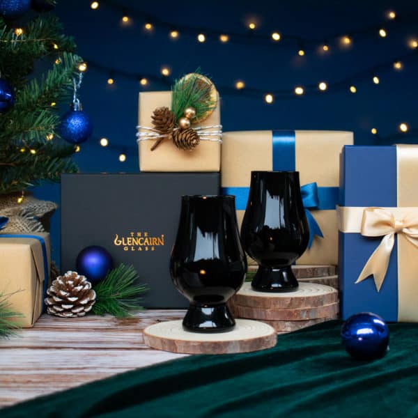Black Glencairn Glass Set of 2 | Whisky gift Set in presentation box