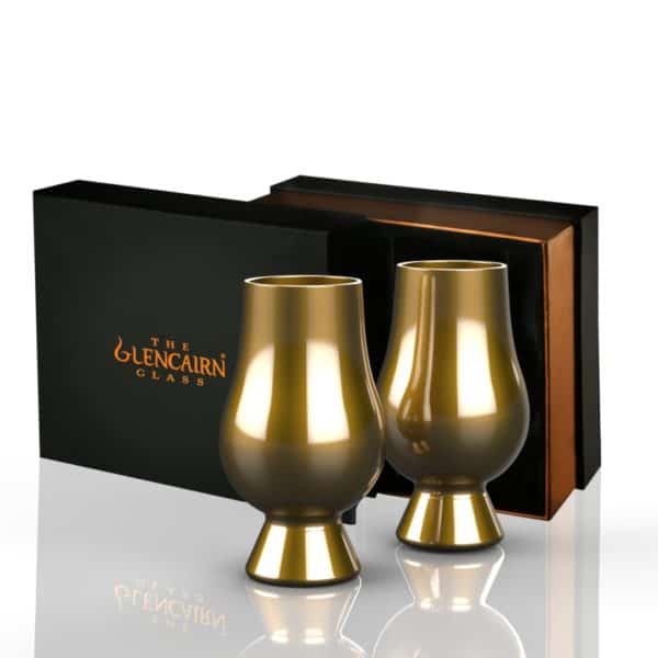 Gold Glencairn Glass Set of 2 | Whisky gift Set in presentation box