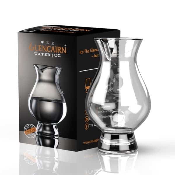 Glencairn Crystal The Wee Glencairn Water Jug is the perfect companion for your<a href="https://glencairn.co.uk/product/glencairn-glass/"> Glencairn Glass </a>or your Wee Glencairn Glass, The size and shape of the whisky jug are excellent for adding a touch of water to your dram while being attractively displayed with your Glencairn Glasses. <a href="https://glencairn.co.uk/product/glencairn-glass-with-pipette/">Pair it with the Glencairn Pipette</a> for that perfectly controlled splash of water. Supplied in Glencairn printed carton.