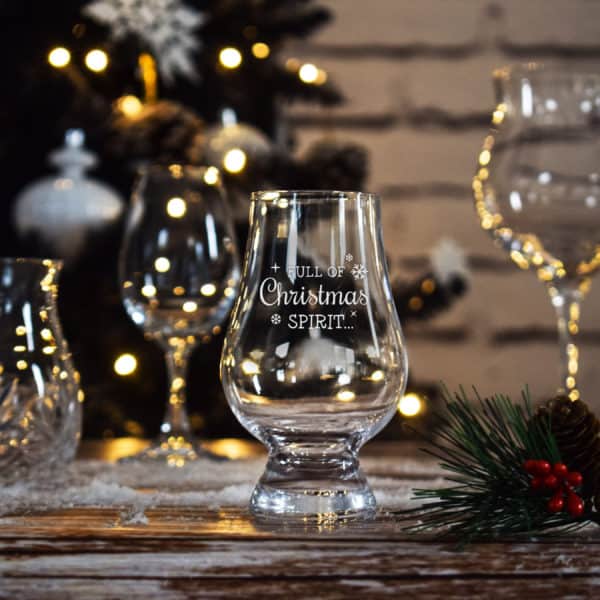 Glencairn Glass engraved with Full of Xmas Spirit | Whisky Christmas Gifts